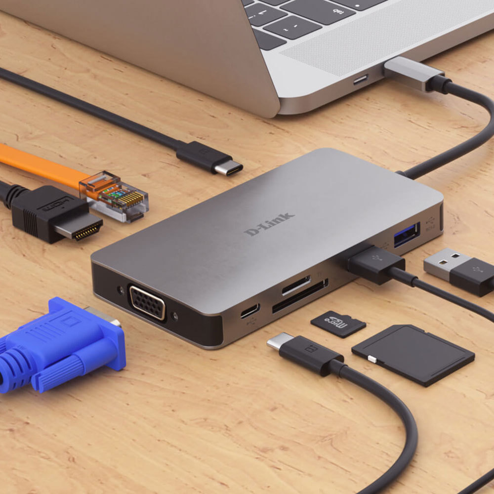 DUB-M810 8-in-1 USB-C Hub with HDMI/Ethernet/Card Reader/Power Delivery